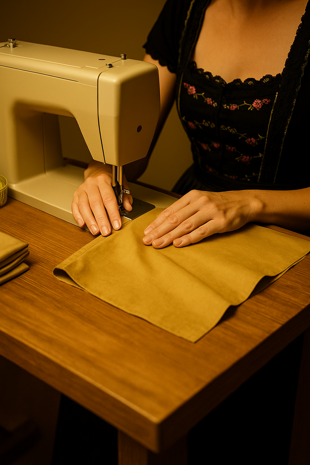 Arbeit an der Nähmaschine